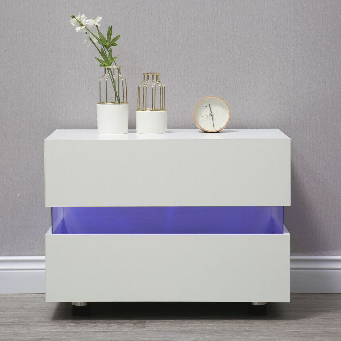Modern Light 最大40%OFFクーポン Yellow 祝開店大放出セール開催中 LED Nightstand 2 Bedside Drawers End T Table
