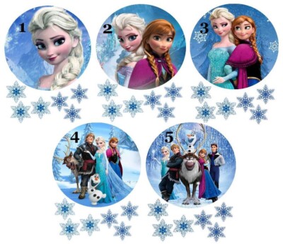 Tortenaufleger Frozen Eiskönigin Elsa mit 6Stück Muffinaufleger Schneeflocken 