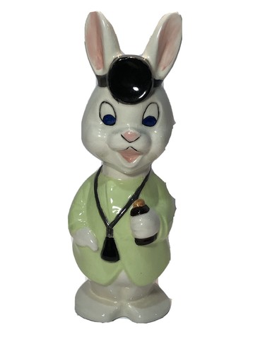 1982 Unique Vintage 8 Inch Ceramic Doctor Rabbit Bunny Figure - Picture 1 of 12