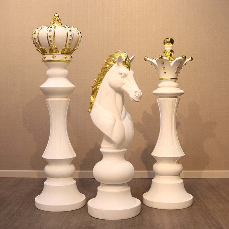 White King Chess Piece Life Size Statue