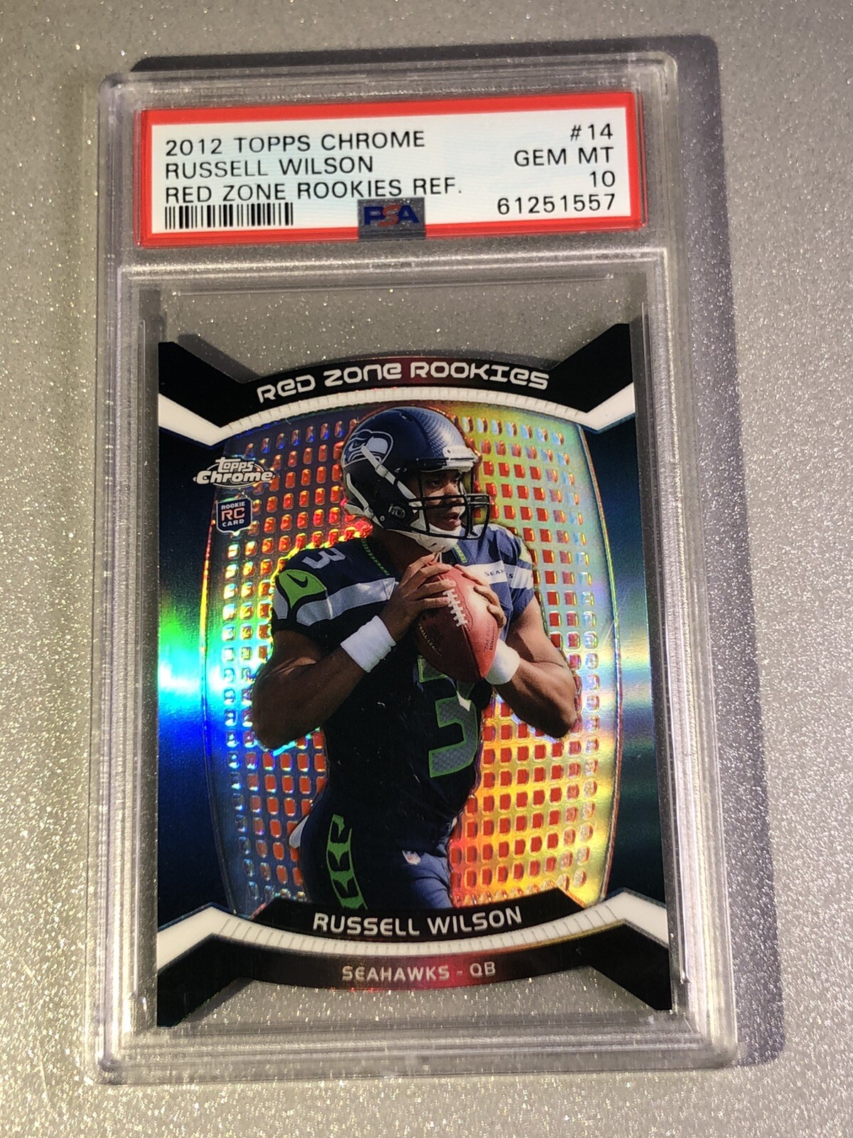 Russell Wilson Topps Chrome Red Zone Rookies Refractor #14 Base