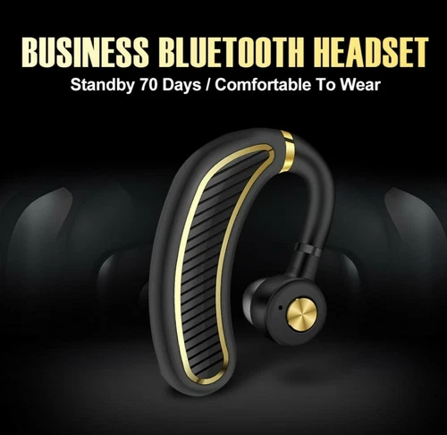 Bluetooth 5.0 Headset Wireless Earbuds Earphones Stereo Headphones Ear Hook+Mic - Afbeelding 1 van 13