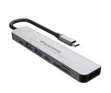 Gigastone USB-C HUB, 7IN1 Type-C , PD charge 100W, 2 USB 3.0 Ports, card reader