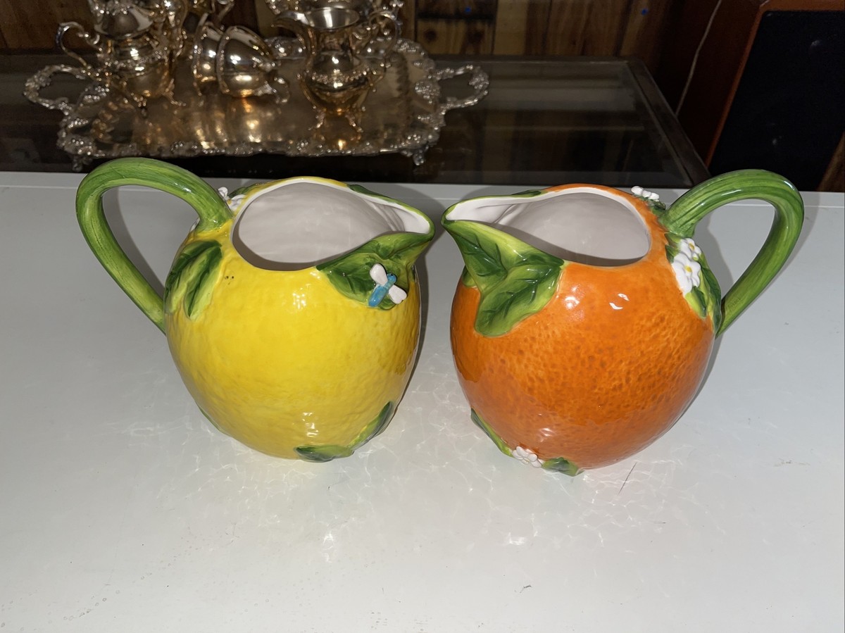 MARTHA STEWART COLLECTION ORANGE And Yellow PITCHER LADY BUG