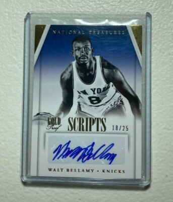 2013-14 National Treasures Gold Proof Scripts WALT BELLAMY auto /25