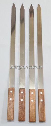 XXL Skewers Flat Wide 23MM L60CM Kebab Shish Grill Strong BBQ Wood Handle 4PCS - Picture 18 of 24