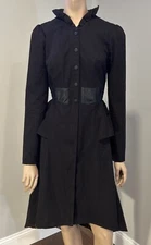 Disney Alice Through The Looking Glass Black Queen Steampunk Battle Coat Sz SM