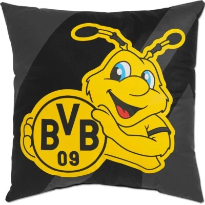 BVB Kissen Emma Borussia Dortmund Logo Kuschelkissen Maskottchen Fanartikel Shop