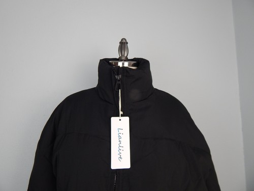 NWT LianLive Womens Black Cropped Short Puffer Winter Jacket S - Picture 2 of 7