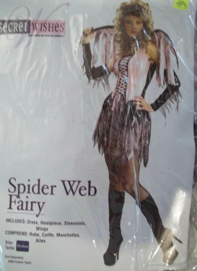  Disfraz de hada tela de araña rubíes para mujer - deseos secretos, mediano, rosa/negro - nuevo Foto 2 de 4