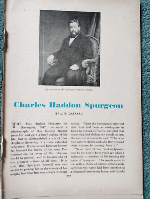 Sk16 Ephemera 1949 Artikel Charles Haddon Spurgeon L R Garrard