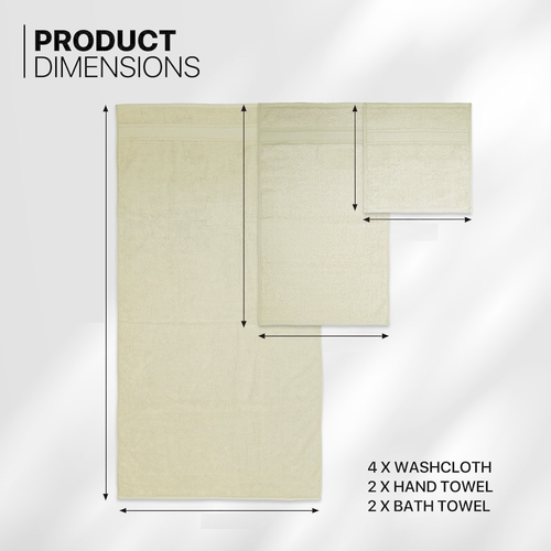 Luxury Towel Set 8-Piece 100% Egyptian Cotton Face Hand Bath Towels 600-800 GSM - Picture 144 of 144