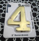 NEW 2" SOLID BRASS # 4 Stick-on for DOOR or MAILBOX by BetterBox Mailboxes