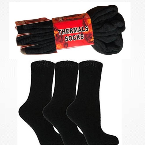 Men's Thermal Socks Winter Outdoor Work Black Thermal Socks UK 611 ,3