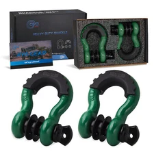 AYA Gear D Ring Shackle 2 Pk|62,700 Ibs Break Strength 7/8" Screw Pin Green New