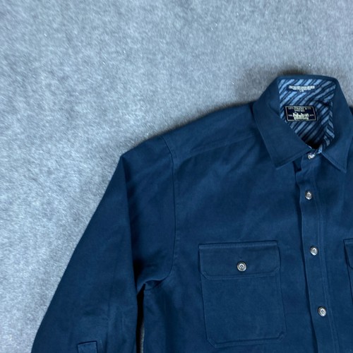 VTG Levis Shirt Jacket Mens Large Blue Shacket Lined Button Up Chamois Heavy - Picture 5 of 12