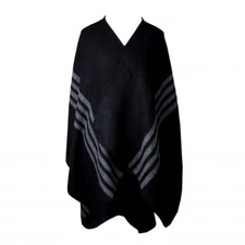 BB Dakota Poncho - Light & Dark Charcoal Reversible  -  Brand New Ships Quick