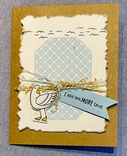 4 Stampin Up! Seagulls “Love you more than.. “French fries” Greeting Card Kits