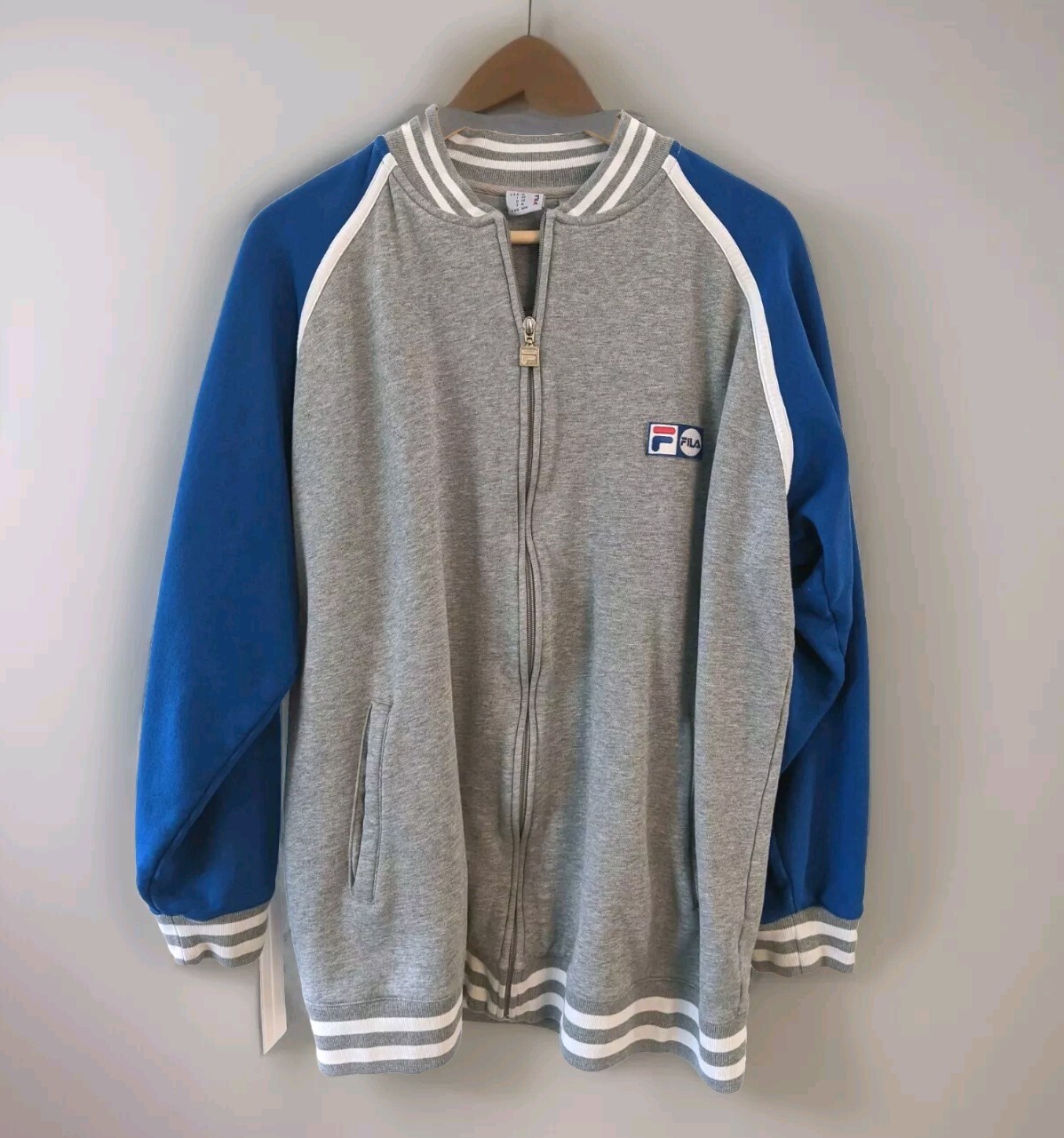 Giacca Pista Fila Italia Zip Uomo Media Italia Calcio Sport Hong Kong Vintage