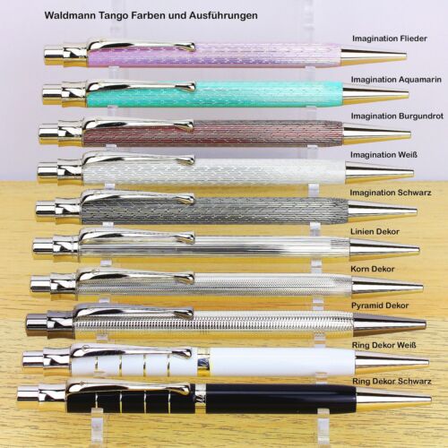 Waldmann Tango Ballpoint Pen Sterling Silver 925 Lines Decor + Bonus Pack - Picture 2 of 5