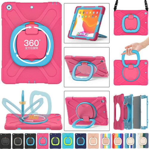 Für iPad 6/7/8/9/10/11. Gen stoßfeste robuste drehbare Ständer Riemen Hülle Cover - Bild 1 von 123