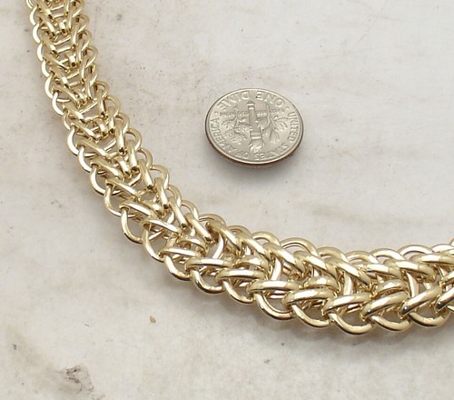 Technibond Graduated Bumble Bee Link Necklace 14K Yellow Gold Plated Silver - Picture 4 of 5