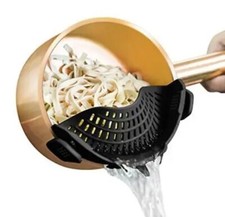 AUOON Clip On Colador Silicona para Todas las Ollas y Sartenes, Clip Colador de Pasta