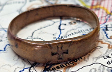 Patriotischer Ring Kreuz EK 1. Weltrkieg Militaria Frontanfertigung Motiv
