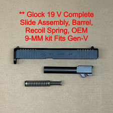 Glock 19 V Gen V Complete Slide Upper Assembly - OEM Factory 9mm Black - NEW