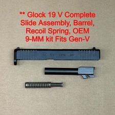 Glock 19 V Gen V Complete Slide Upper Assembly - OEM Factory 9mm Black - NEW