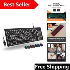 Wired Large Print Backlit Keyboard for PC - P...