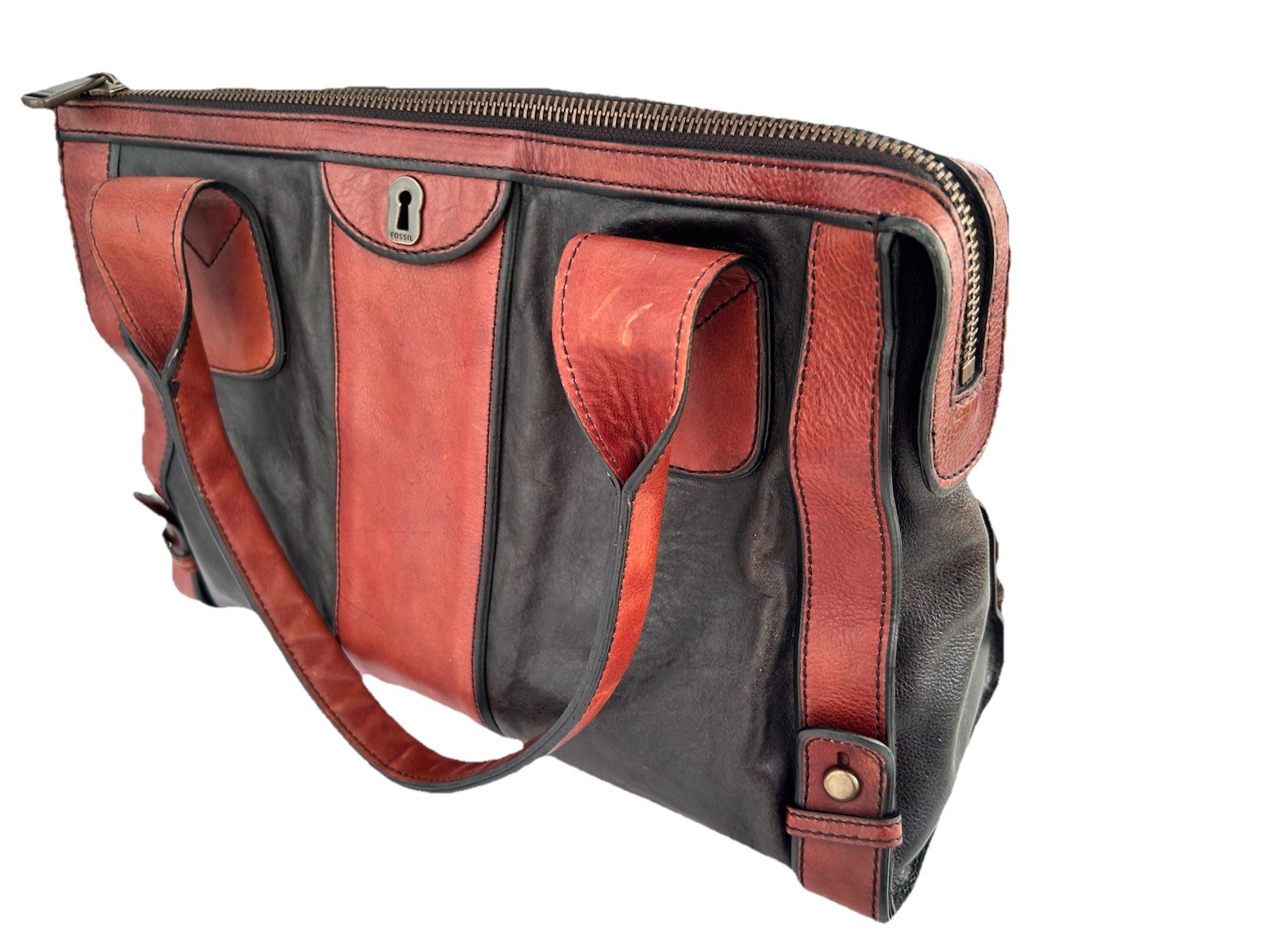 Fossil Long Live Vintage Reissue 1954 Tote Bag Soft Leather Brown Weekender