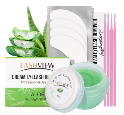 LASHVIEW Eyelash Extension Remover Cream Gentle Aloe Vera Formula, Lash Removal