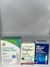 3X Onetouch Delica Plus, Foster Glucose Test Strips, True Metrix Exp 9/30/26++