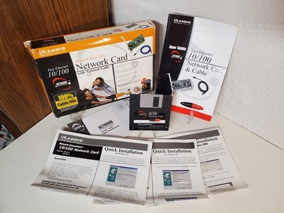 Linksys NC100 Fast Ethernet 10/100 PCI Network Card BOX + FLOPPY & Guides Win 98
