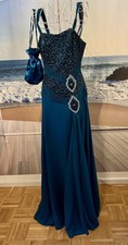 Abendkleid in aufwendiger 100% Handarbeit Unikat Einzelst&uuml;ck, Gr 36+Hands&auml;ckchen