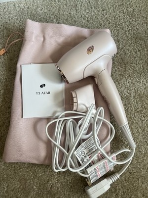 T3 Afar Lightweight Travel Hair Dryer Plus Bag Folding Handle Pink TESTED
