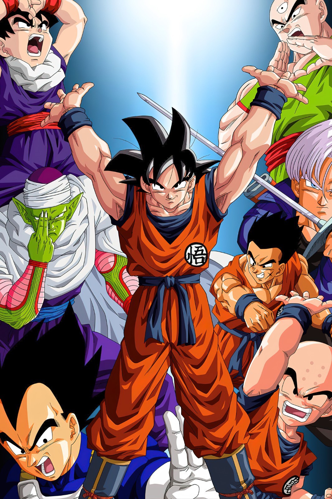 Póster Dragon Ball Z Z Fighters Goku Vegeta Picolo brillante impresión de póster 16"x24"