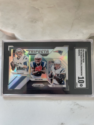 2018 Panini Prizm Trifecta Tom Brady Michel Gronkowski SGC 10 Mint