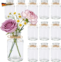 Der Rose 12 StüCk Kleine Vasen FüR Tischdeko, 250 Ml Transparente Blumenvase Aus