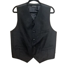 Umo Lorenzo Suit Vest Waistcoat Black Mens Size Medium M Formal Wear Five Button