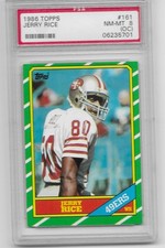 1986 Jerry Rice Topps #161 PSA 8 NM-MINT OC San Francisco 49ers Nice Centering