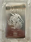 Uncle Sam Crushing Covid 10 oz Silver Bar Minted by Envela July 2020 Sealed Bar