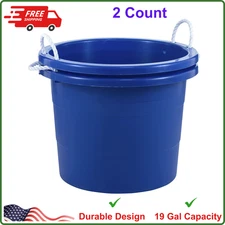 United Solutions Easy-Access Storage Rope Handle Tub, 19 Gallon, Blue, 2 Count