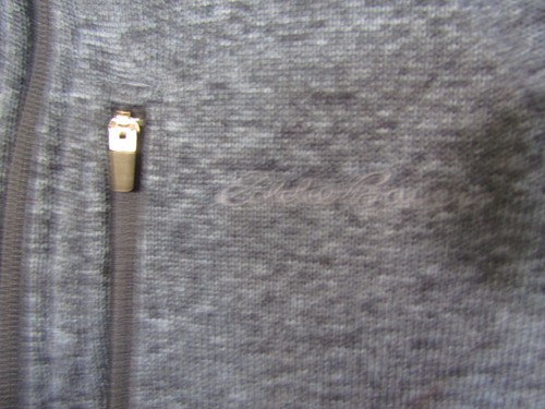 Eddie Bauer Blue 1/4 Zip 100% Polyester Fleece Pockets Marl Jacket Men's Size M - Picture 2 of 5
