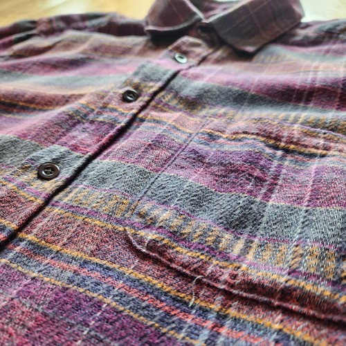 Portuguese Flannel Shirt Mens XL Knowledge Spiritual Quality Purple - Picture 2 of 9