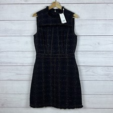 Tory Burch Aria Tweed Black Mini Dress Classic Chic Polished Work Wear Sz 8 NWT