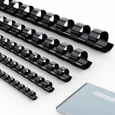 MAKEASY 100 Pack 19-Ring Letter Size Comb 5/16'' 100PK, Black 