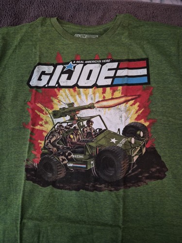 G.I. Joe "A Real American Hero" 2XL Tshirt A.W.E. Striker Dark Green Vintage