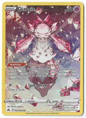 Pokémon TCG Diancie Crown Zenith Galarian Gallery GG13/GG70 Full Art Holo Rare